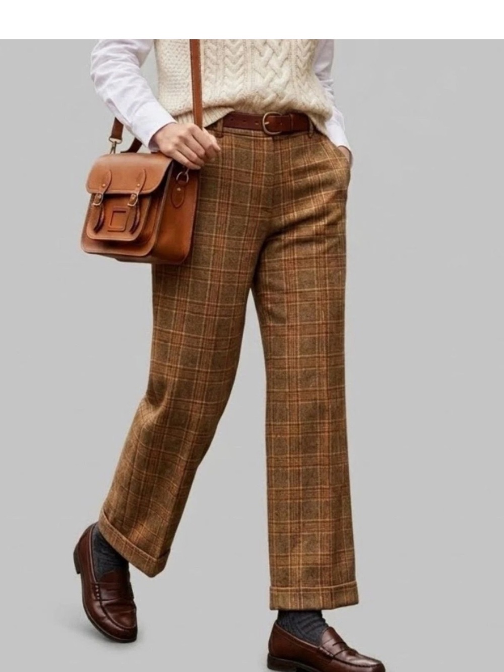 LORO PIANA Brooks Brothers Loro Piana Wool Plaid Pants Sz 6 straight acadamia